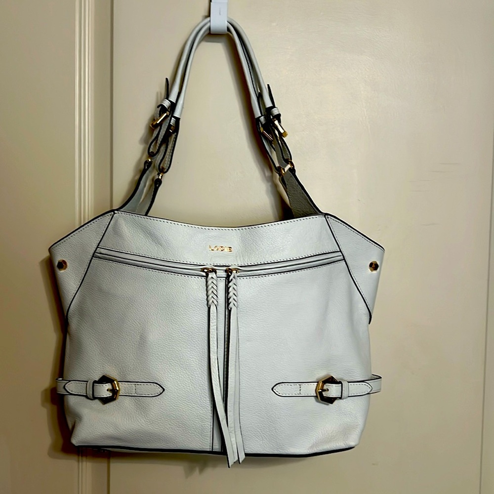 LODIS Leather Nikki Satchel Optic White NWOT